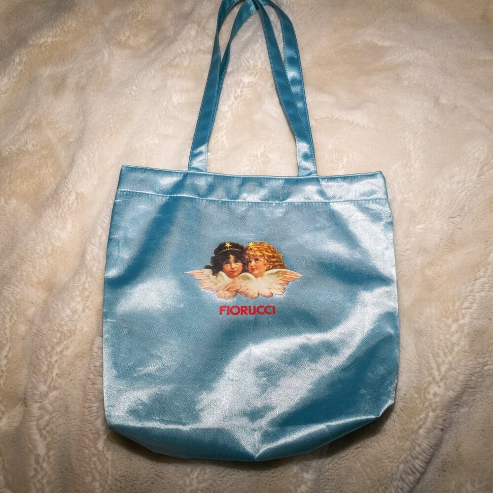FIORUCCI Vintage Blue Angels SATIN TOTE BAG RARE Original